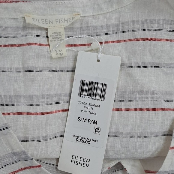 NEW Eileen Fisher Linen striped Beach cover-up size small NWT - Picture 4 of 5
